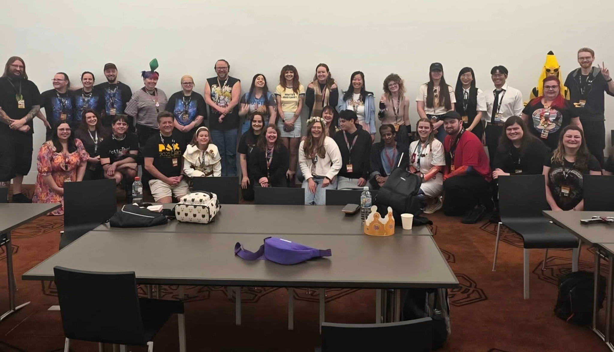 Group photo with friends and creators at PAX