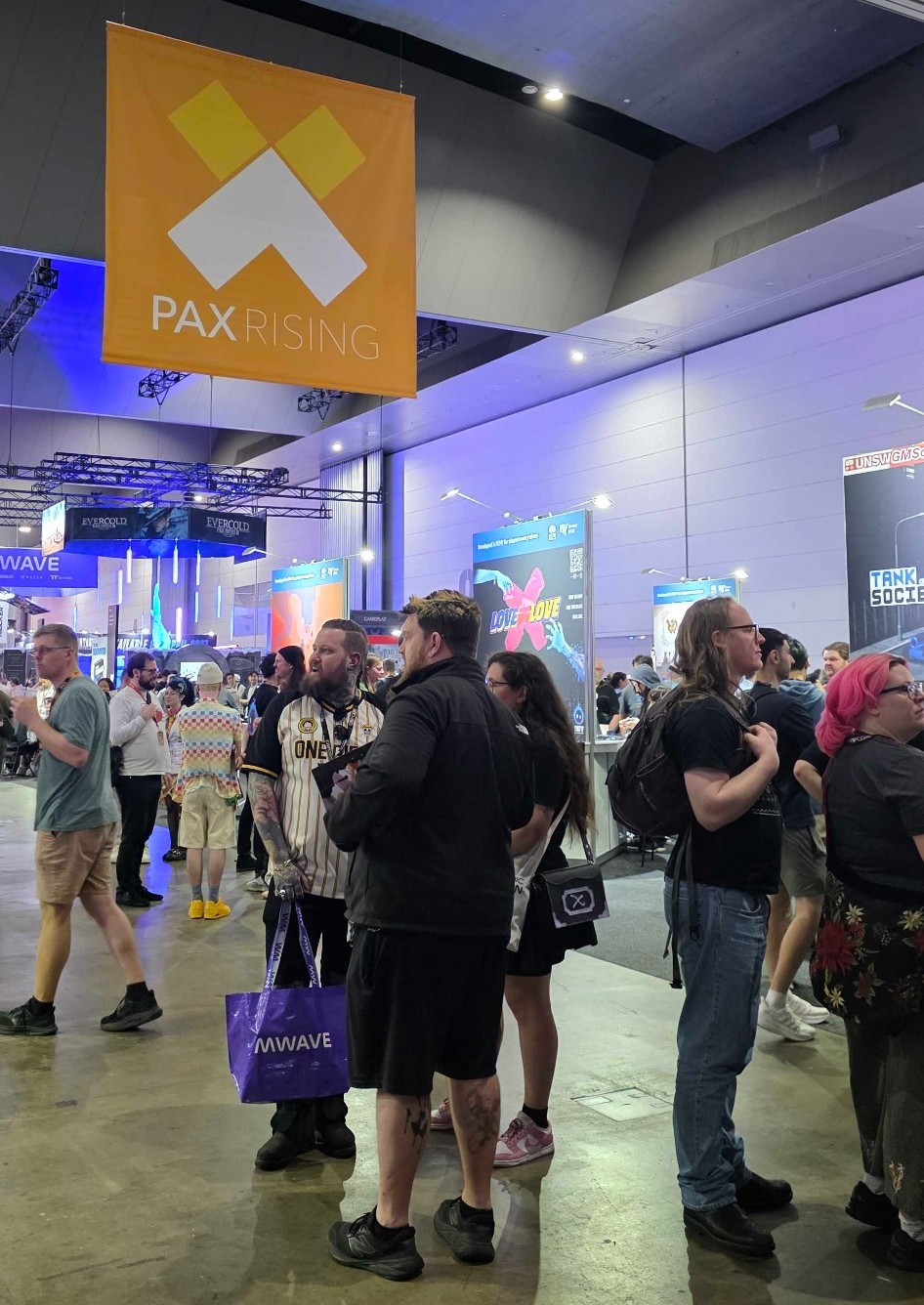 Visitors exploring the PAX Rising area