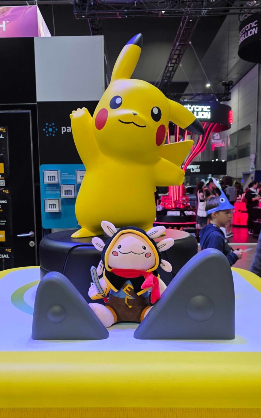 A Pikachu display on the convention floor