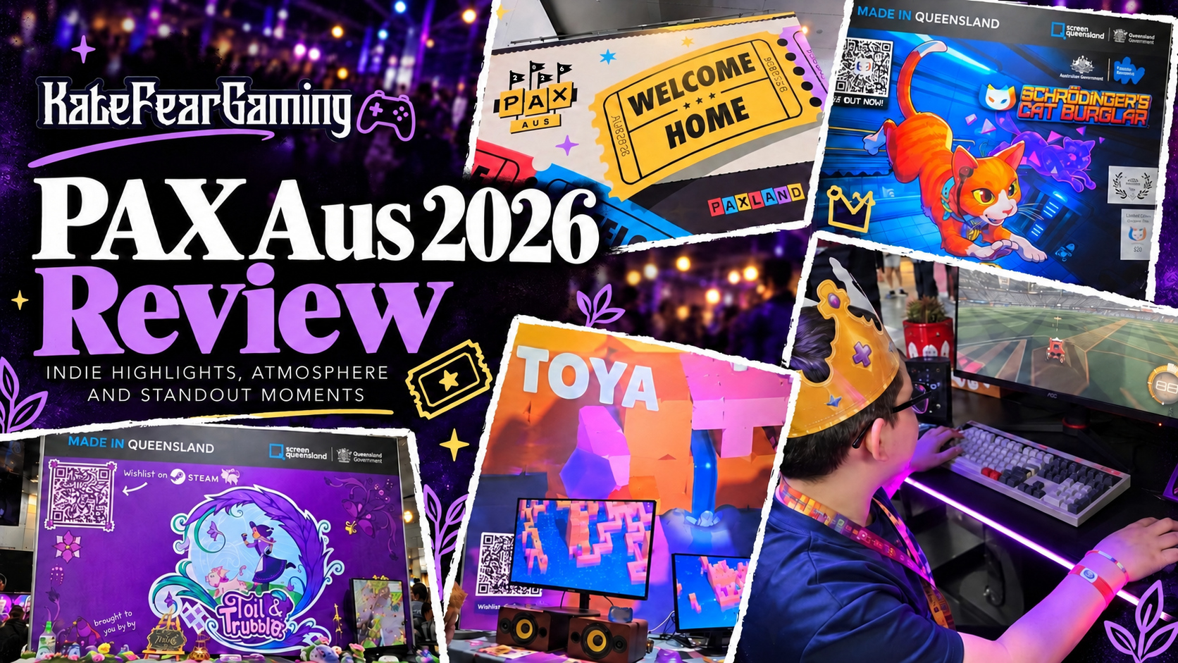 PAX Aus 2026 Review photo collage featuring indie games and convention moments